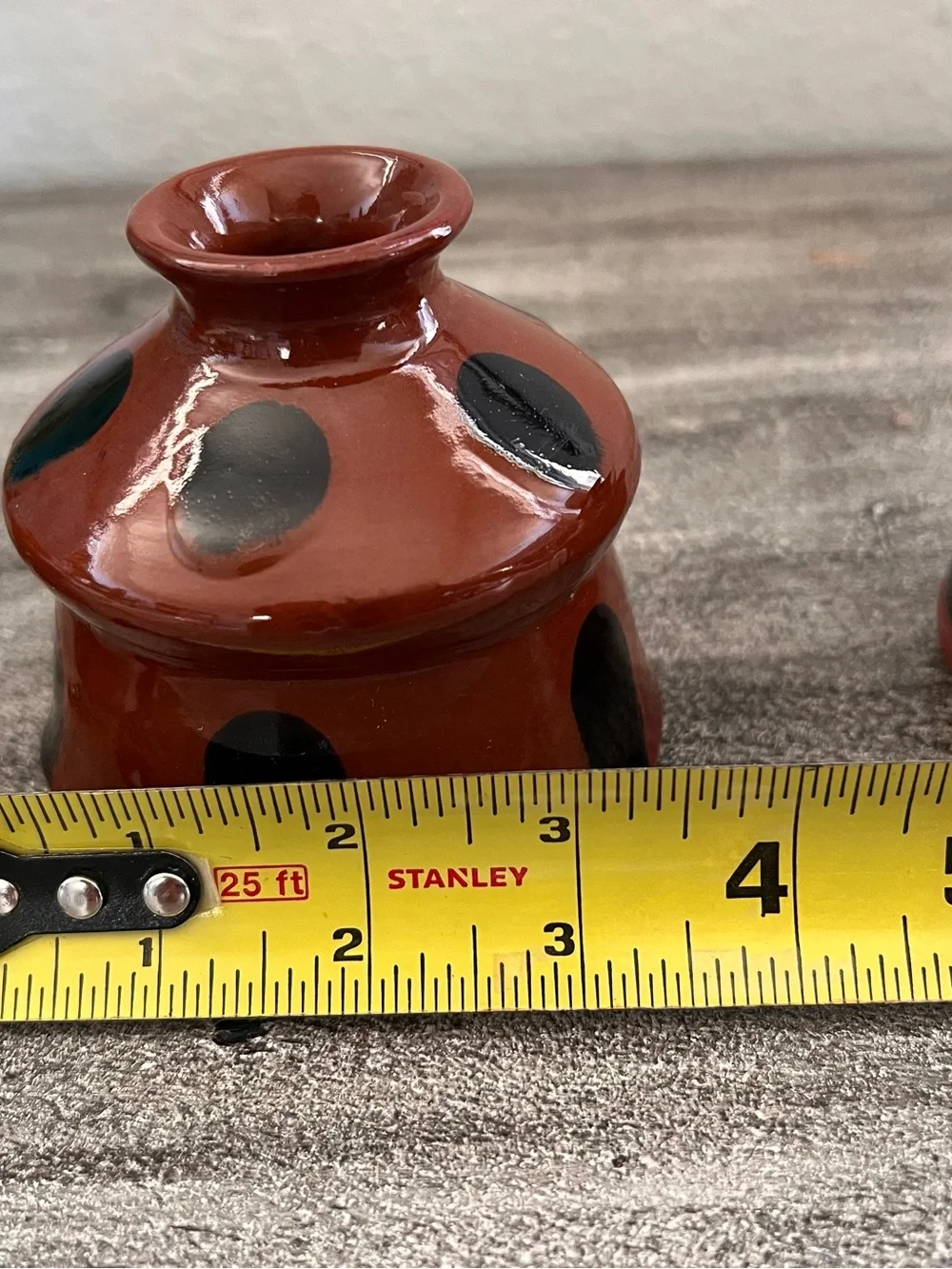 Set Of 3 Vintage Handthrown Redware Ceramic Inkwell or Vase Signed Nutt, MEL